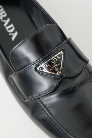 Prada Leather Triangle Logo Loafer