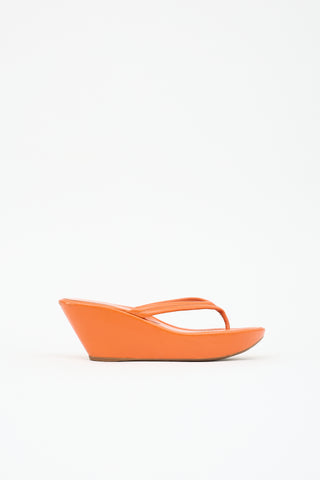Prada Leather Wedge Sandal