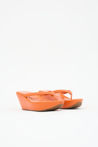 Prada Leather Wedge Sandal