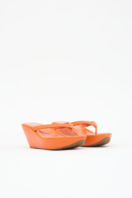Prada Leather Wedge Sandal