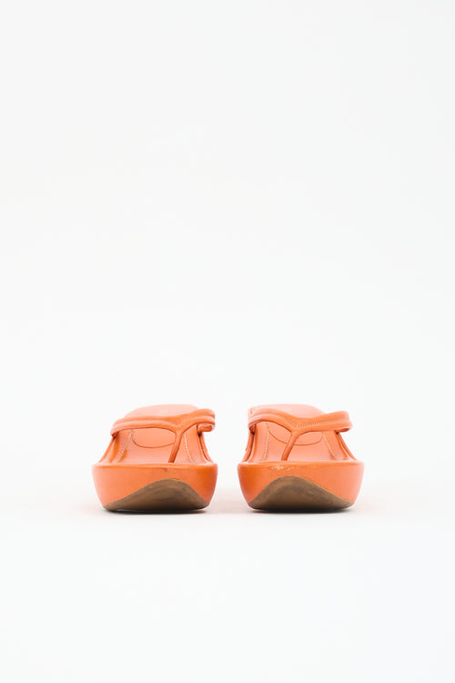 Prada Leather Wedge Sandal