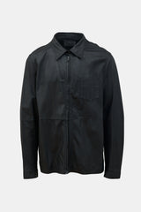 Prada Leather Zip Shirt Jacket