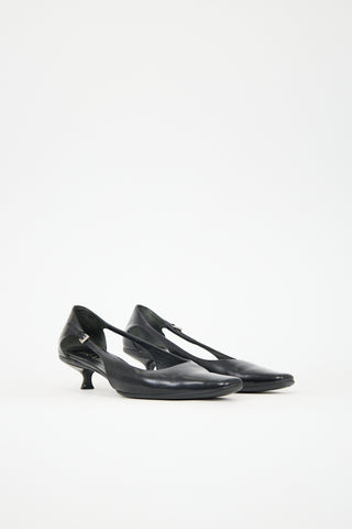 Prada Leather Cut Out Heel