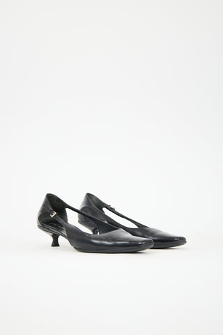 Prada Leather Cut Out Heel