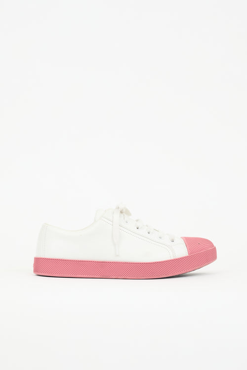 Prada Leather & Dot Rubber Sneaker