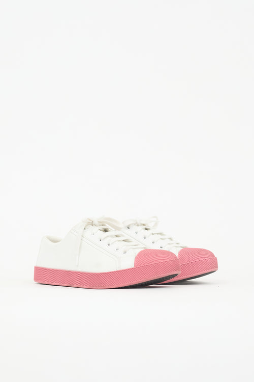 Prada Leather & Dot Rubber Sneaker