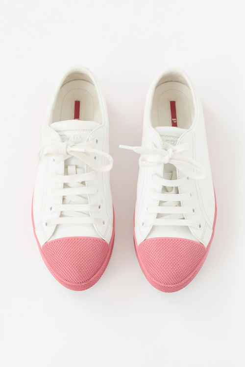 Prada Leather & Dot Rubber Sneaker