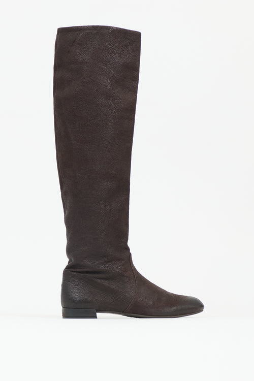 Prada Leather Knee High Boot