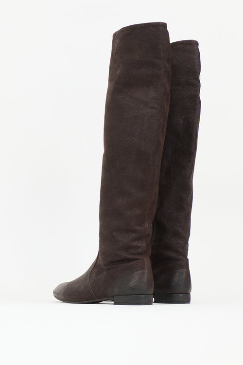Prada Leather Knee High Boot
