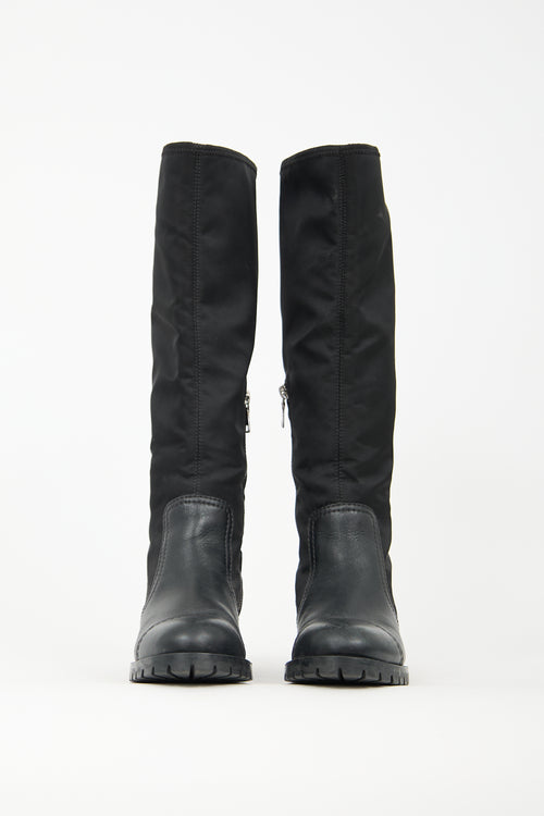 Prada Leather & Nylon Boot