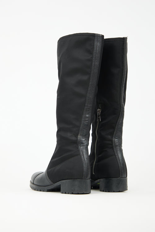 Prada Leather & Nylon Boot