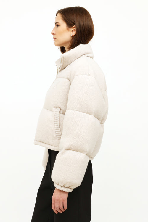 Prada Cream Wool & Cashmere Puffer Jacket