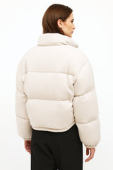 Prada Cream Wool & Cashmere Puffer Jacket
