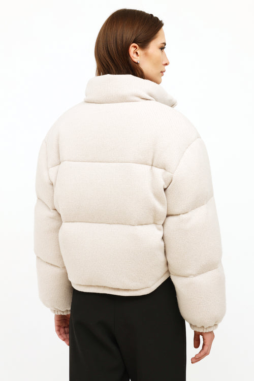 Prada Cream Wool & Cashmere Puffer Jacket