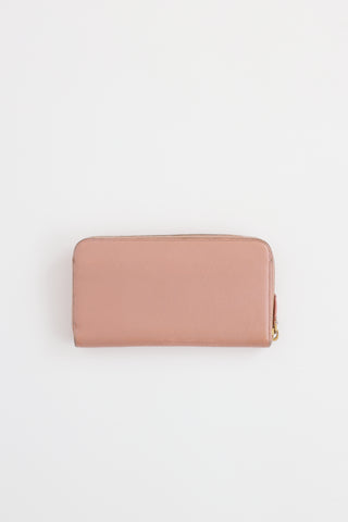 Saffiano Bow Zip Wallet