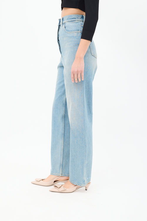 Prada Light Wash High Waist Tapered Leg Jeans