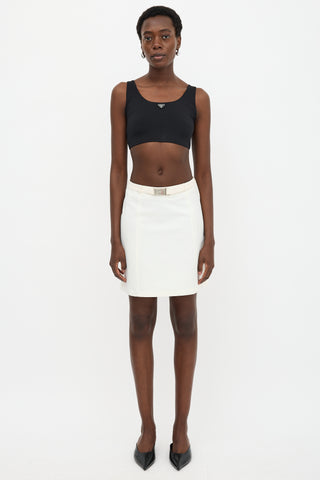 Prada Logo Cropped Tank Top