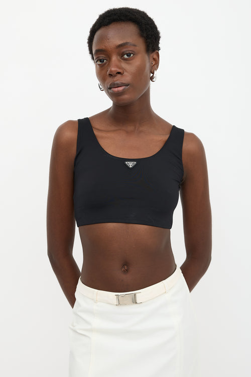 Prada Logo Cropped Tank Top