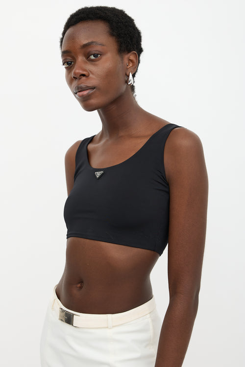 Prada Logo Cropped Tank Top