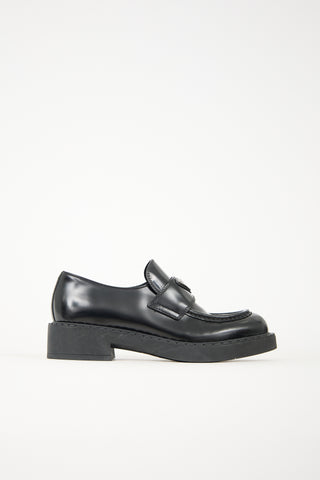 Prada Leather Triangle Logo Loafer