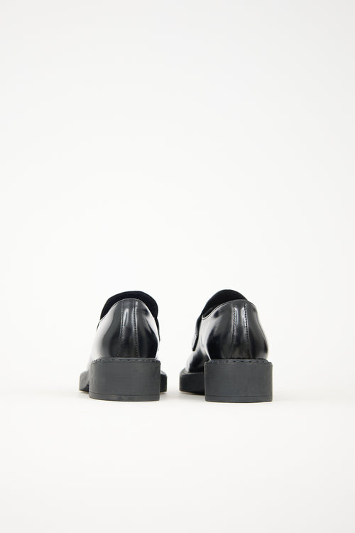 Prada Leather Triangle Logo Loafer