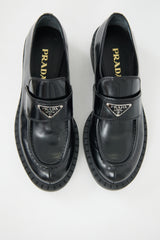 Prada Leather Triangle Logo Loafer