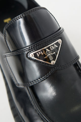 Prada Leather Triangle Logo Loafer