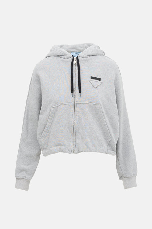 Prada Logo Zip Hoodie