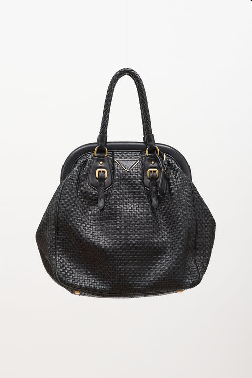 Prada Madras Leather Frame Bag