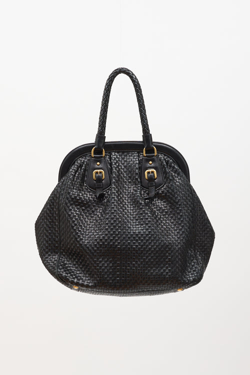 Prada Madras Leather Frame Bag