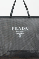 Prada Mesh Sequin Logo Tote Bag