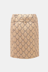 Prada Metallic Brocade Belted Skirt