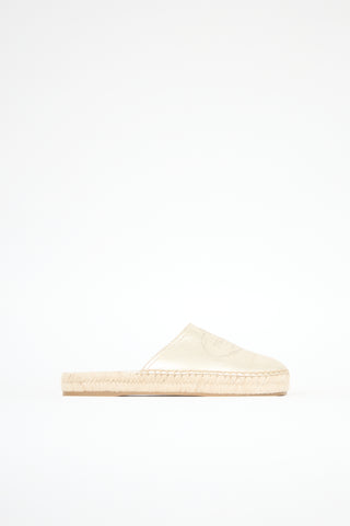 Prada Metallic Leather Espadrille Mule