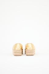 Prada Metallic Leather Platform Espadrille