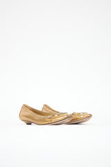 Prada Metallic Leather Jewel Flat