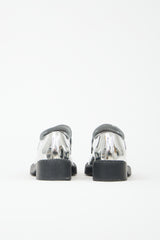 Prada Metallic Leather Logo Loafer