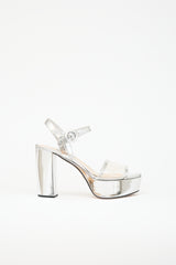 Prada Metallic Leather Platform Sandal