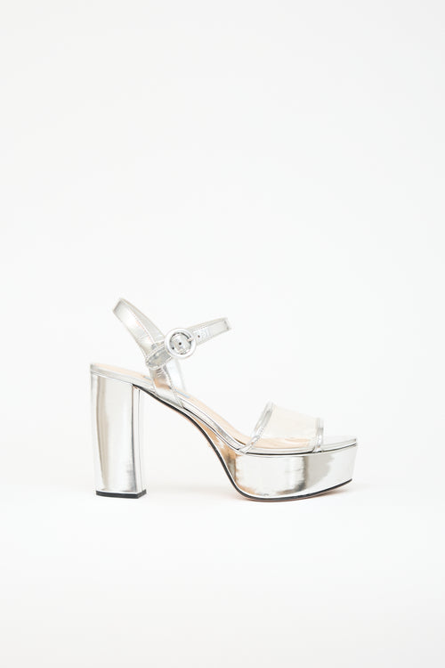 Prada Metallic Leather Platform Sandal