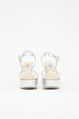 Prada Metallic Leather Platform Sandal