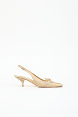 Prada Metallic Leather Slingback Heel