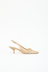 Prada Metallic Leather Slingback Heel