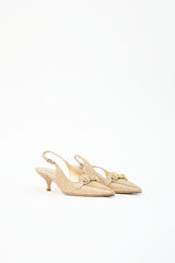 Prada Metallic Leather Slingback Heel