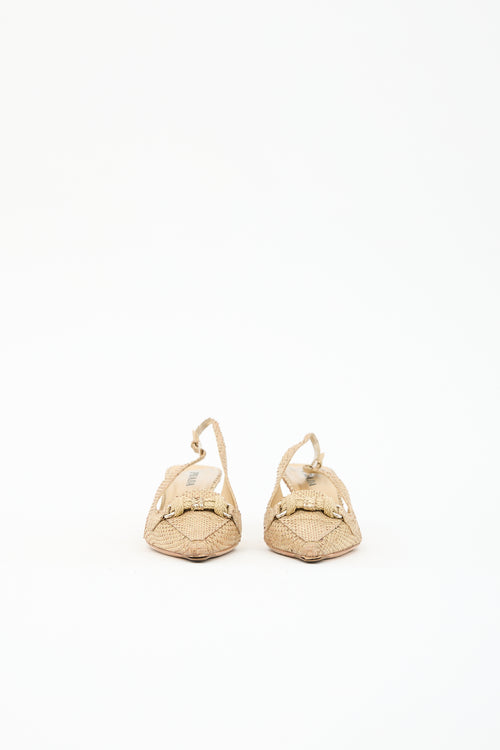 Prada Metallic Leather Slingback Heel