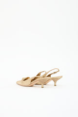 Prada Metallic Leather Slingback Heel