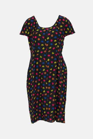 Prada 2008 Silk Polka Dot Pleated Dress
