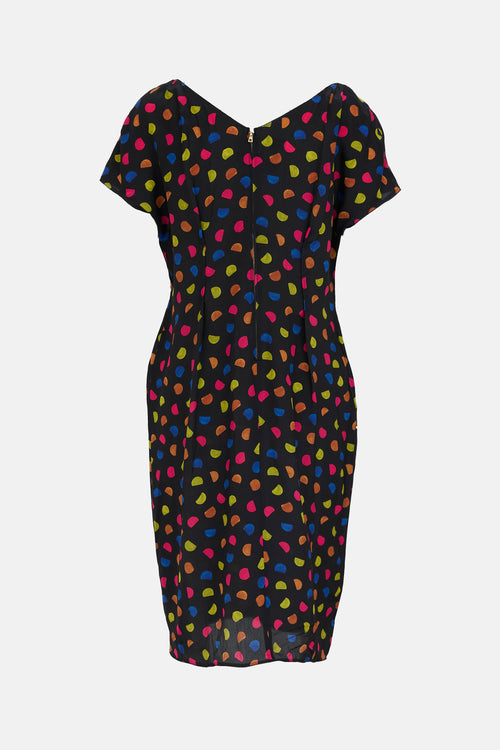 Prada 2008 Silk Polka Dot Pleated Dress