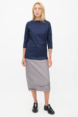 Prada Navy Bateau Logo Top