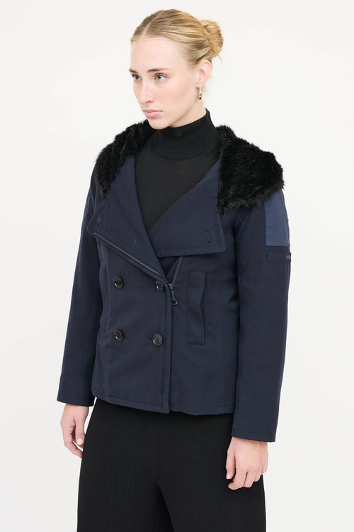 Prada Faux Fur Hood Jacket