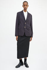 Prada Navy & Gold Buttoned Blazer