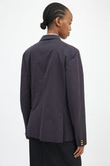 Prada Navy & Gold Buttoned Blazer